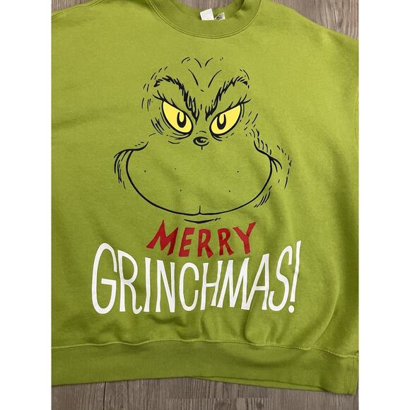 The Grinch H&M Merry Grinchmas! Crewneck Holiday Sweatshirt Women’s Size XL - Picture 3 of 6